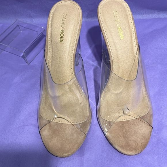 Lucite sandal heels sz10 Good pre- owned condition worn 2x - Picture 4 of 6
